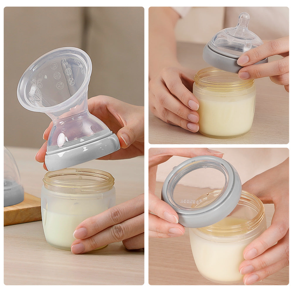 Haakaa Gen Silicone Breast Pump Flange and Bottle Set 160 ml/6