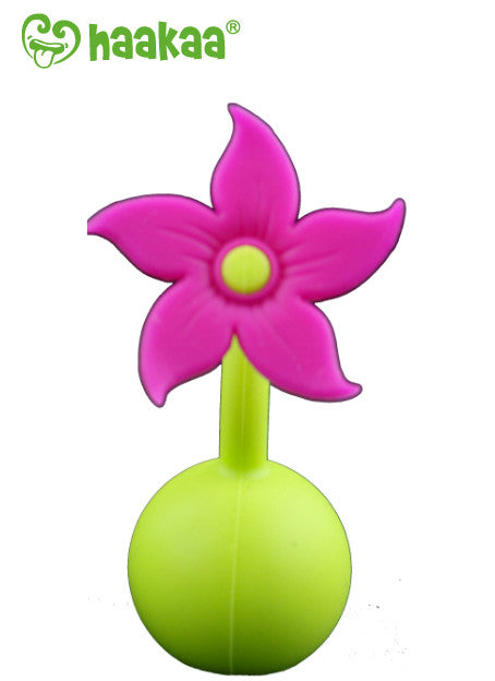 Haakaa Gen 2 Silicone Breast Pump with Suction Base 4 oz and Silicone Flower Stopper Set
