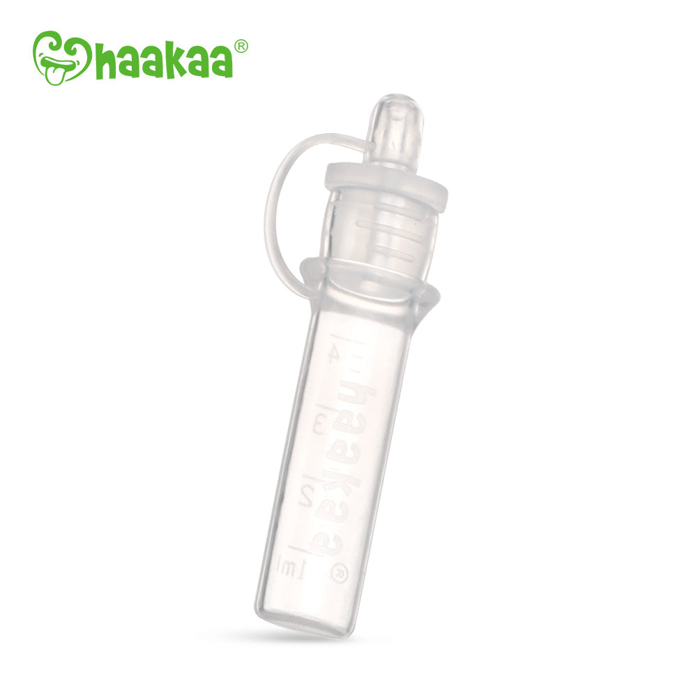 haakaa Colostrum Collector Kit Breast Milk Collector with Cotton Cloth Wipe  and Storage Case, Ready-to-Use, Reusable, BPA Free, 4ml/6pcs