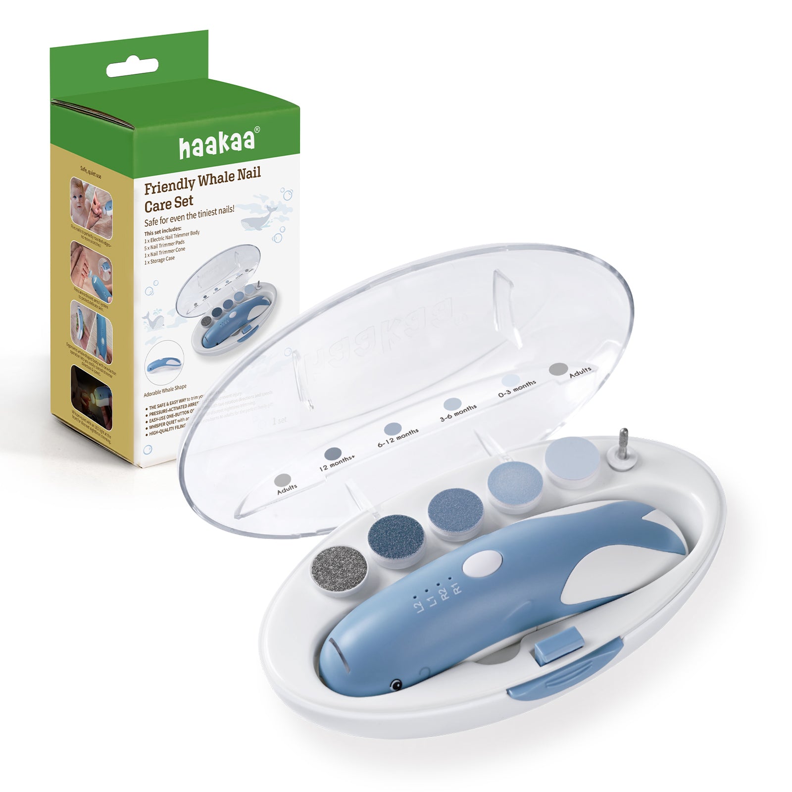 Haakaa Friendly Whale Nail Care Set - Harbour Blue | Haakaa USA