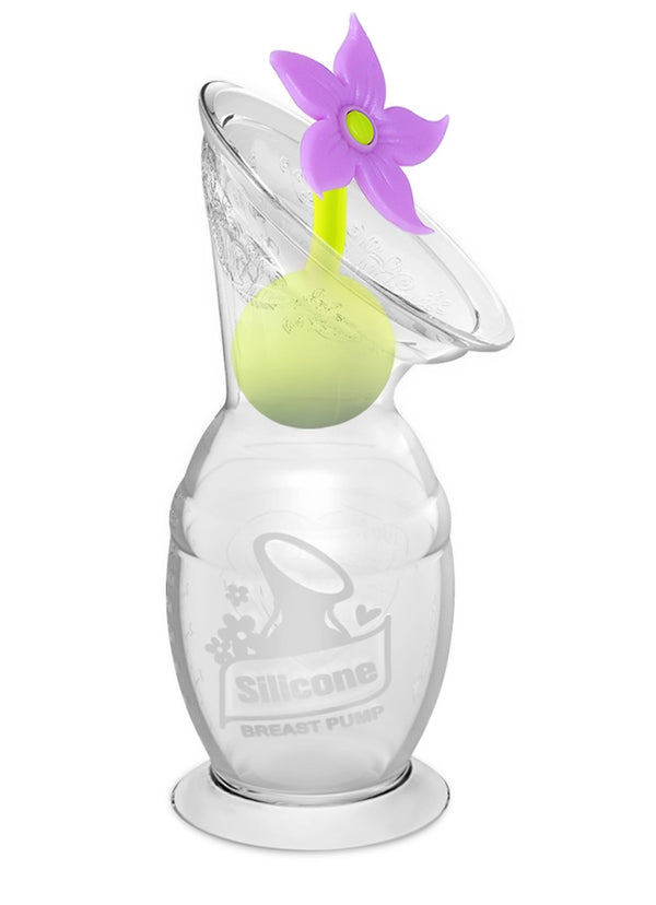 Haakaa Gen 2 Silicone Breast Pump with Suction Base 5 oz and Silicone Flower Stopper Set
