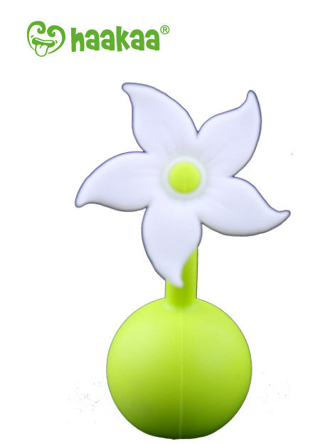 Haakaa Gen 1 Silicone Breast Pump 4 oz and Silicone Flower Stopper Set