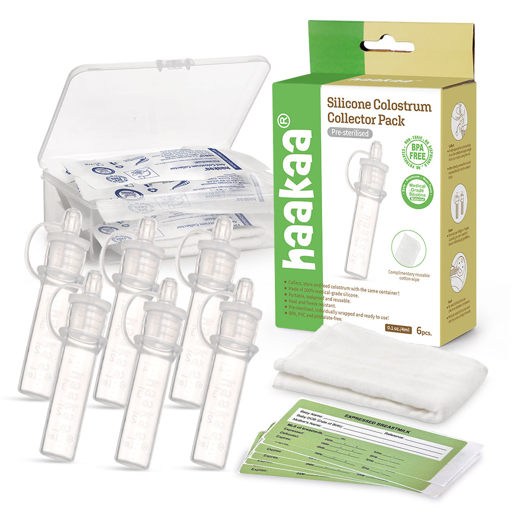 haakaa Colostrum Collector Syringes Set Colostrum Harvesting Kit Include 2  Storage Cases and 2 Cotton Cloth Wipes to Collect Store and Feed Colostrum