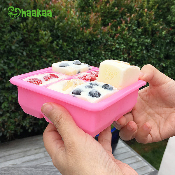 haakaa Silicone Freezer Tray - Breast Milk Teething Popsicle Mold - Baby  Fresh Food Feeder Freezer Ice Cube Tray - Self Feeding Divided Plate - 4m+