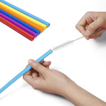 Haakaa Straight Silicone Straws with Cleaning Brushs, 6 pk